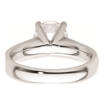 14K White Gold 4-Prong Round Solitaire Engagement Ring Mounting – view 6