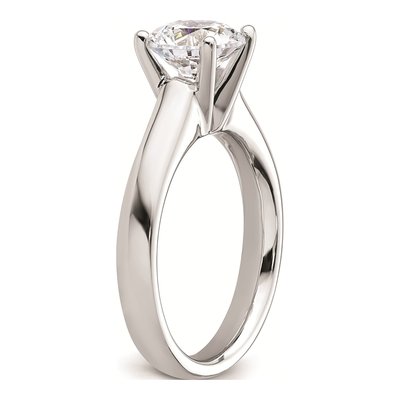 14K White Gold 4-Prong Round Solitaire Engagement Ring Mounting – view 7