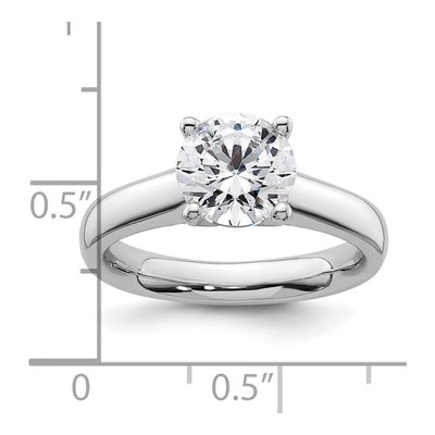 14K White Gold 4-Prong Round Solitaire Engagement Ring Mounting – view 8