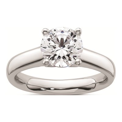 14K White Gold 4-Prong Round Solitaire Engagement Ring Mounting