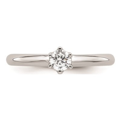 14K White Gold 6-Prong Round Solitaire Engagement Ring Mounting – view 5