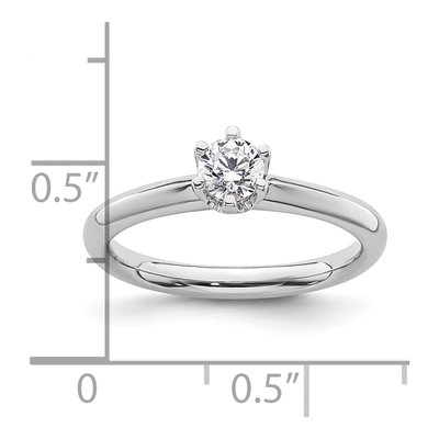 14K White Gold 6-Prong Solitaire Engagement Ring Mounting – view 8