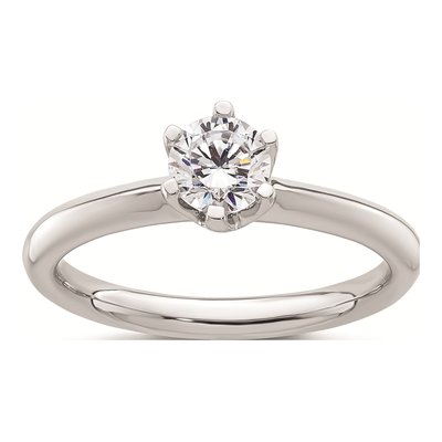 14K White Gold 6-Prong Engagement Ring Mounting