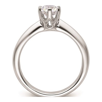 14K White Gold Round Solitaire Engagement Ring Mounting – view 3