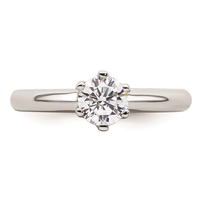 14K White Gold Round Solitaire Engagement Ring Mounting – view 5