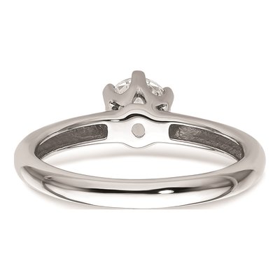 14K White Gold Round Solitaire Engagement Ring Mounting – view 6