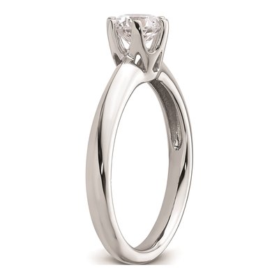 14K White Gold Round Solitaire Engagement Ring Mounting – view 7