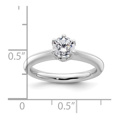 14K White Gold Round Solitaire Engagement Ring Mounting – view 8