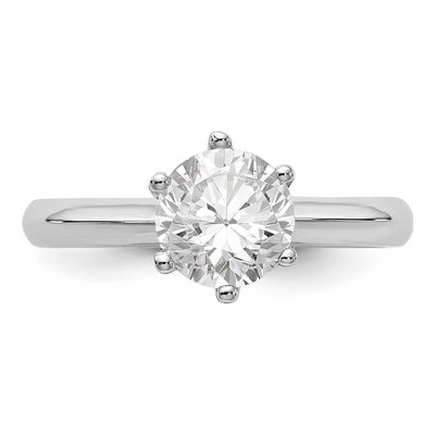 14K White Gold Six-Prong Solitaire Engagement Ring Mounting – view 4