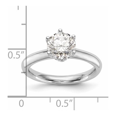 14K White Gold Six-Prong Solitaire Engagement Ring Mounting – view 5