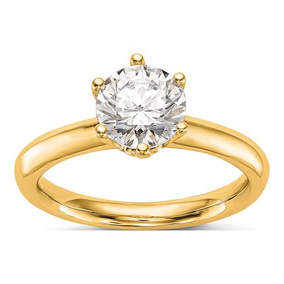 14K Yellow Gold Solitaire Engagement Ring Mounting