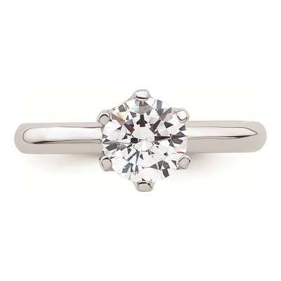 14K White Gold 6-Prong Solitaire Engagement Ring Mounting – view 5