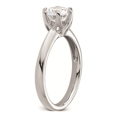 14K White Gold 6-Prong Solitaire Engagement Ring Mounting – view 7