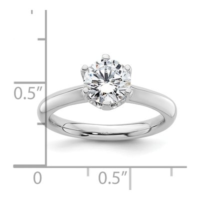 14K White Gold 6-Prong Solitaire Engagement Ring Mounting – view 8
