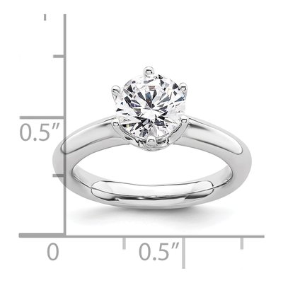 14K White Gold 6-Prong Solitaire Engagement Ring Mounting – view 8