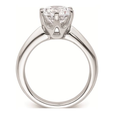 14K White Gold Round Solitaire Engagement Ring Mounting – view 3