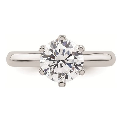14K White Gold Round Solitaire Engagement Ring Mounting – view 5