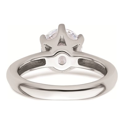14K White Gold Round Solitaire Engagement Ring Mounting – view 6