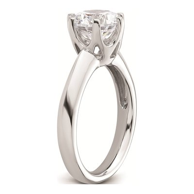 14K White Gold Round Solitaire Engagement Ring Mounting – view 7