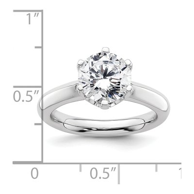 14K White Gold Round Solitaire Engagement Ring Mounting – view 8