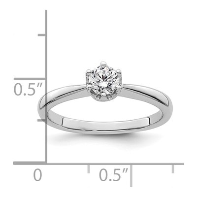 14K White Gold 6-Prong Solitaire Engagement Ring Mounting – view 8