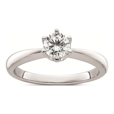 14K White Gold Solitaire Engagement Ring Mounting