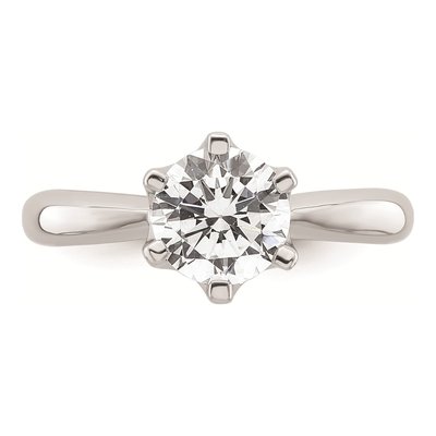 14K White Gold 6-Prong Round Solitaire Engagement Ring Mounting – view 5