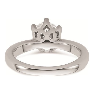 14K White Gold 6-Prong Round Solitaire Engagement Ring Mounting – view 6