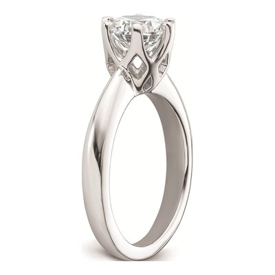 14K White Gold 6-Prong Round Solitaire Engagement Ring Mounting – view 7