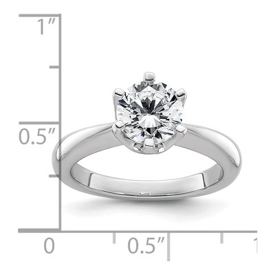 14K White Gold 6-Prong Round Solitaire Engagement Ring Mounting – view 8