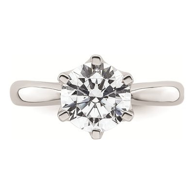 14K White Gold 6-Prong Solitaire Engagement Ring Mounting – view 5