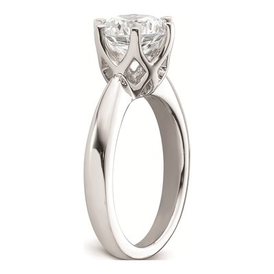 14K White Gold 6-Prong Solitaire Engagement Ring Mounting – view 7