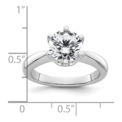 14K White Gold 6-Prong Solitaire Engagement Ring Mounting – view 8