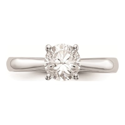 14K White Gold Round Solitaire Engagement Ring Mounting – view 4