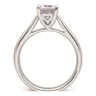 14K White Gold Round Solitaire Engagement Ring Mounting – view 3