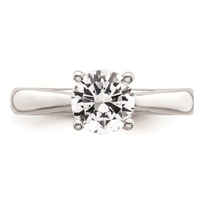 14K White Gold Round Solitaire Engagement Ring Mounting – view 5