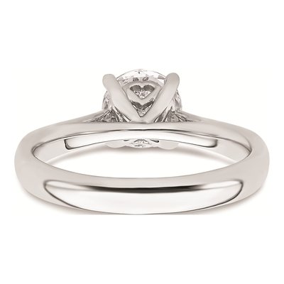 14K White Gold Round Solitaire Engagement Ring Mounting – view 6