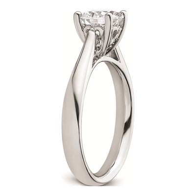14K White Gold Round Solitaire Engagement Ring Mounting – view 7