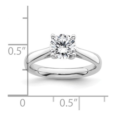 14K White Gold Round Solitaire Engagement Ring Mounting – view 8