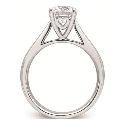 14K White Gold Round Solitaire Engagement Ring Mounting – view 3
