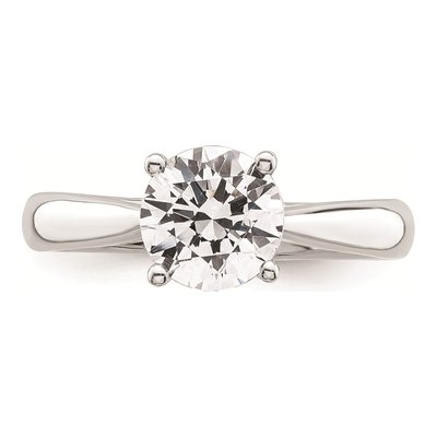 14K White Gold Round Solitaire Engagement Ring Mounting – view 5