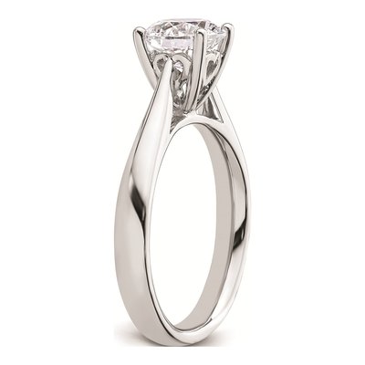 14K White Gold Round Solitaire Engagement Ring Mounting – view 7