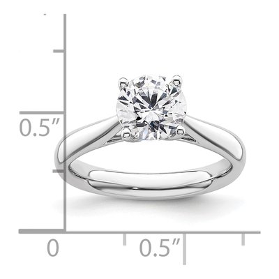 14K White Gold Round Solitaire Engagement Ring Mounting – view 8