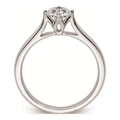 14K White Gold 4-Prong Round Solitaire Engagement Ring Mounting – view 3