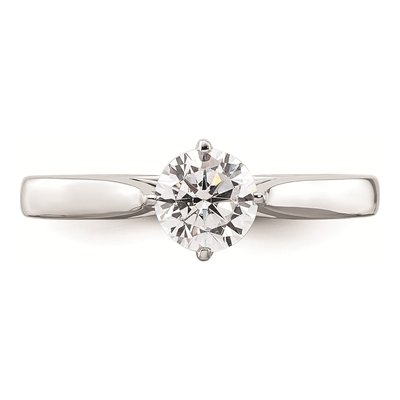 14K White Gold 4-Prong Round Solitaire Engagement Ring Mounting – view 6