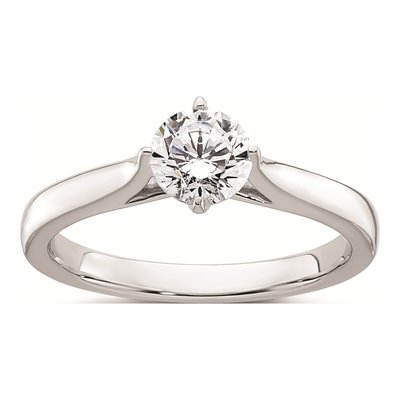 14K White Gold 4-Prong Round Solitaire Engagement Ring Mounting