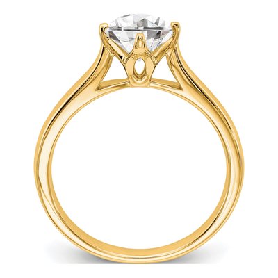 14K Yellow Gold Round Solitaire Engagement Jewelry Mounting – view 2