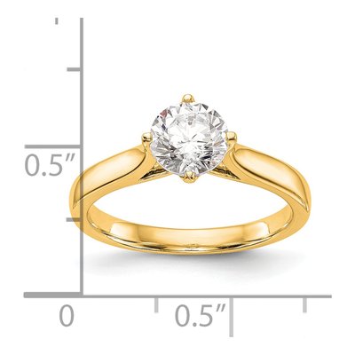 14K Yellow Gold Round Solitaire Engagement Jewelry Mounting – view 3