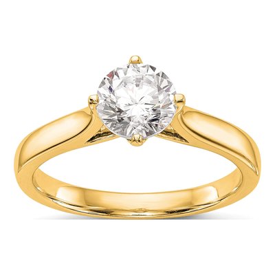 14K Yellow Gold Round Solitaire Engagement Jewelry Mounting