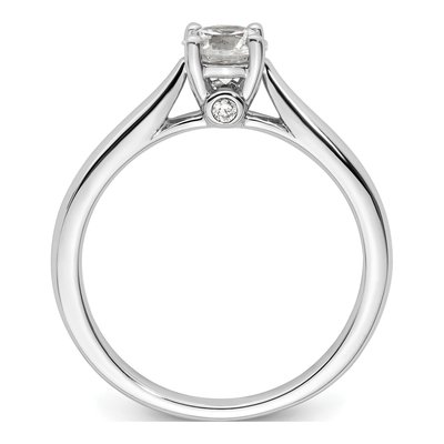 14K White Gold Diamond Round Engagement Ring Semi-Mount – view 3